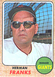1968 Topps Baseball Cards      267     Herman Franks MG